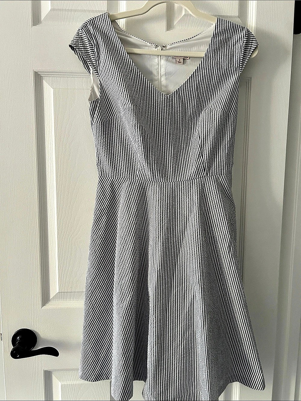Seersucker Striped Fit-and-Flare Size 2